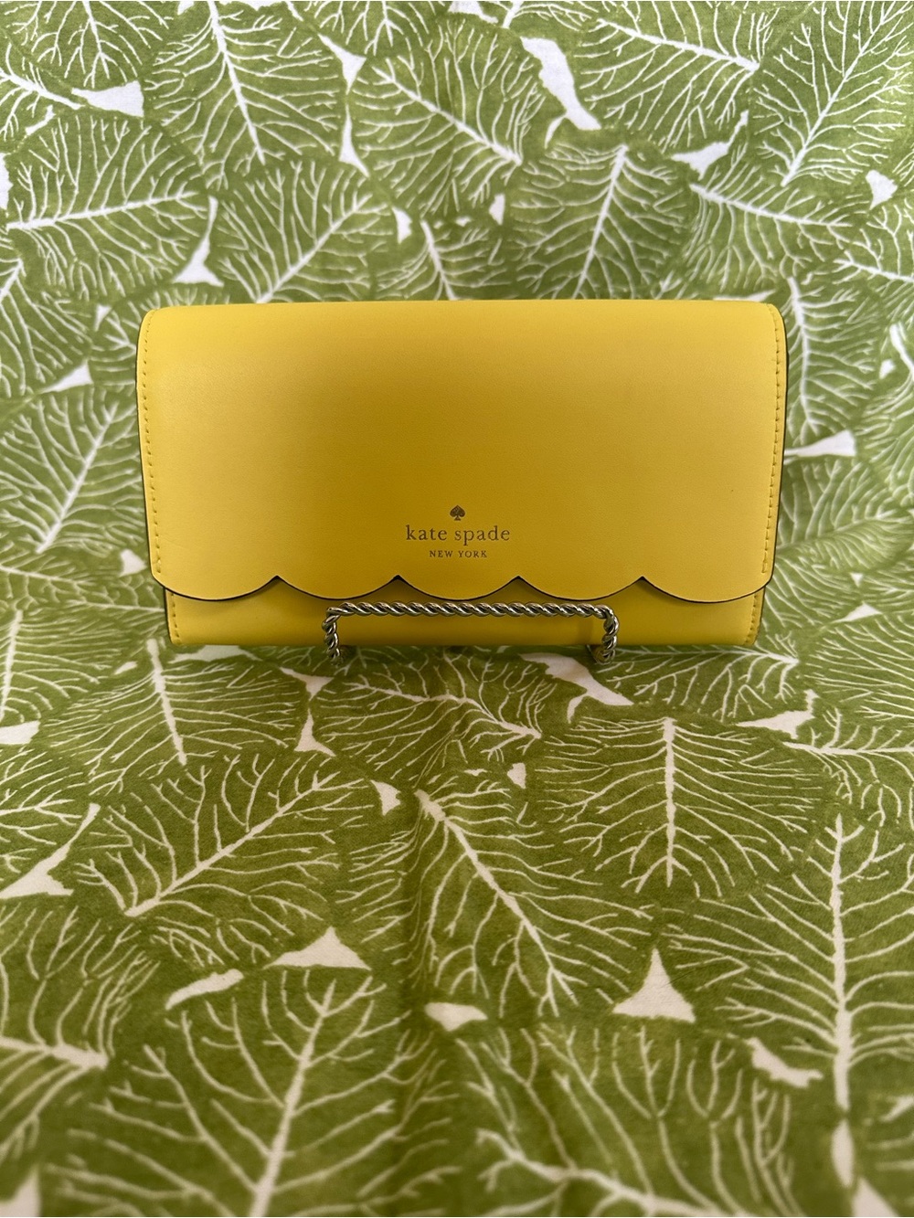 Kate Spade Gemma Yellow Scalloped Leather Wallet